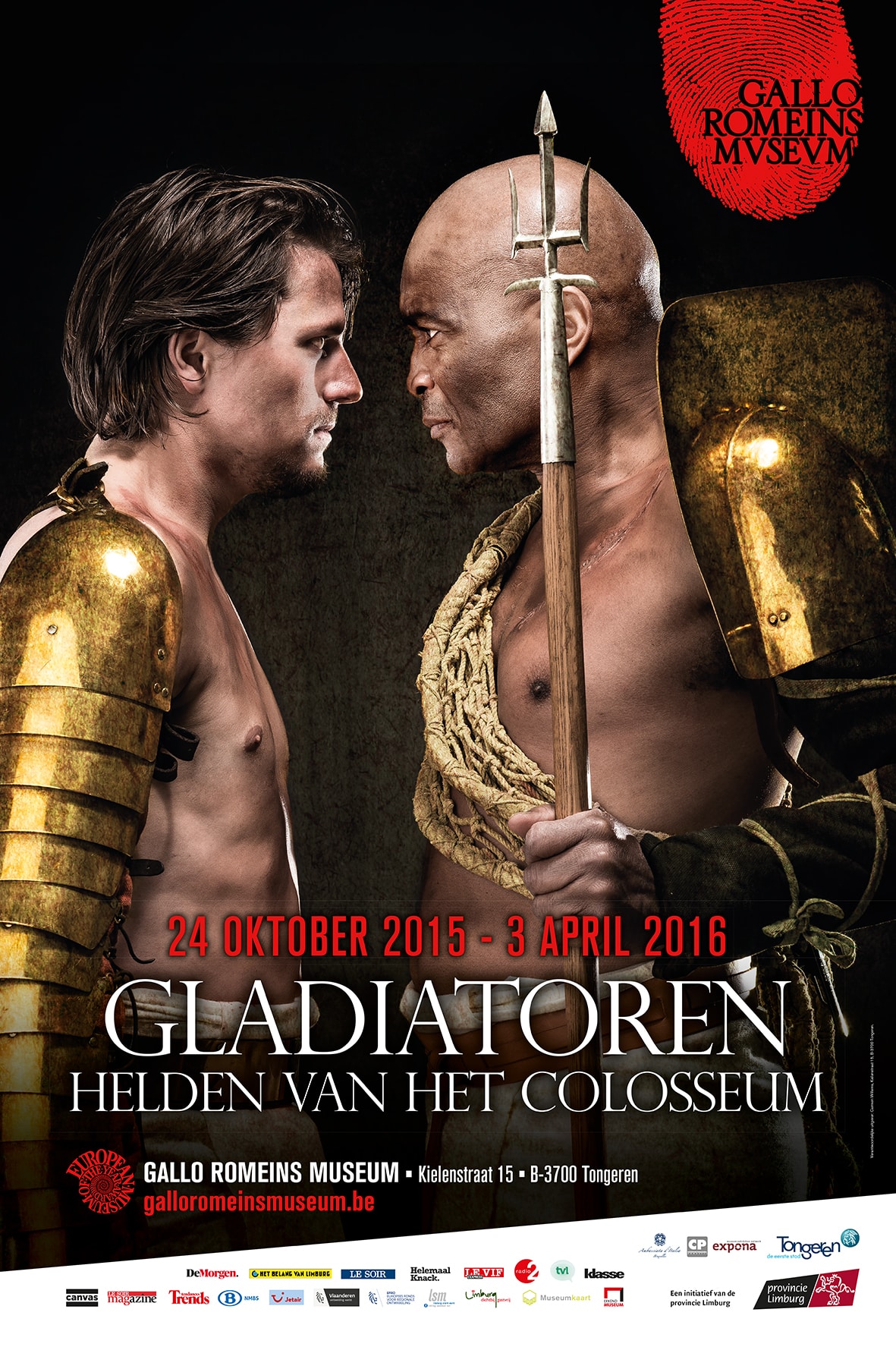 Affiche van de tentoonstelling ‘Gladiatoren – Helden van het Colosseum’ © Gallo-Romeins Museum
